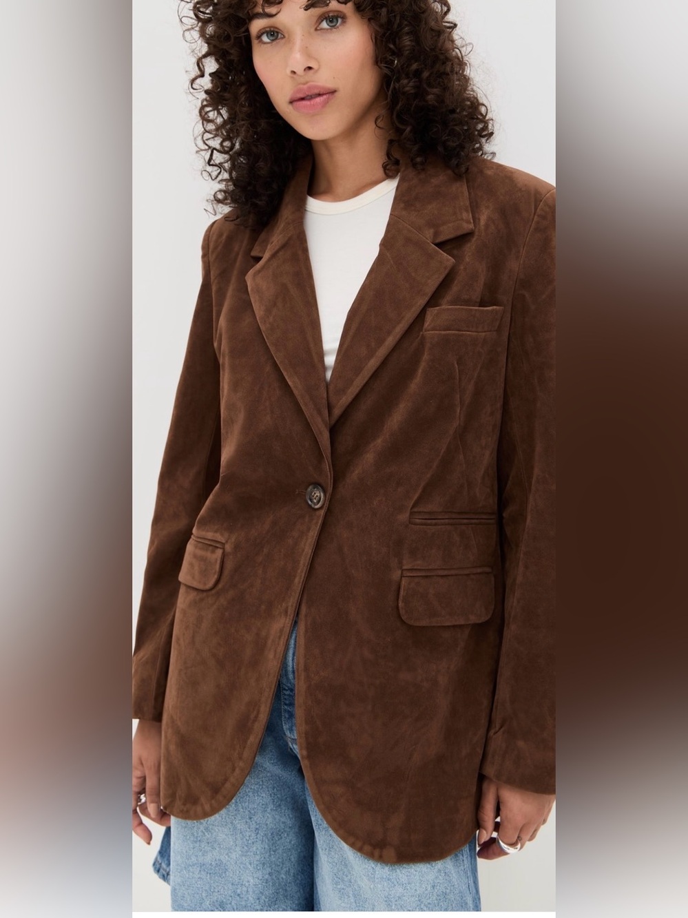 Free People We the Free New Paper cut Vegan Faux Suede Blazer